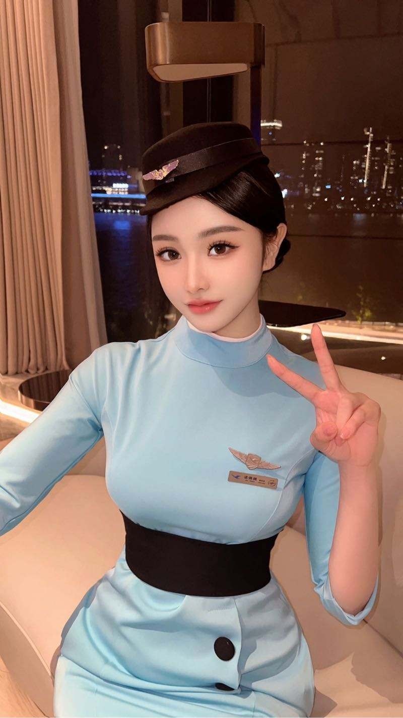 上海外围 176/D/02厦门航空真实在飞空姐✈️天然无整